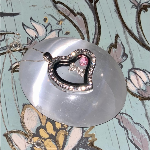 Floating Locket w/silver chain & Selenite Palm/Worry stone! - Picture 12 of 16